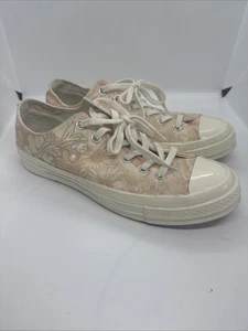 Converse All Star Low-Top Damen-Sneaker Größe 9 nude pfirsichfarben Blumenstickerei - Bild 1 von 10