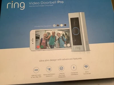 Ring Video Doorbell Pro Nuevo Caja Abierta Todas las Piezas y Papeles Interior WiFi Sin Usar Foto 1 de 4