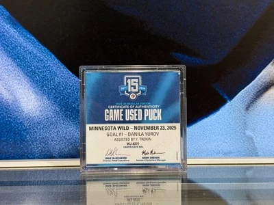 MINNESOTA WILD GOAL ANOTADO DISCO VS WINNIPEG JETS 23 DE NOVIEMBRE DE 2025 DANILA YUROV 22 Foto 1 de 3