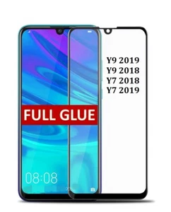 Full Glue Tempered Glass Screen Protector For Huawei Y9 Y7 Prime 2019 / 2018 - Picture 1 of 7