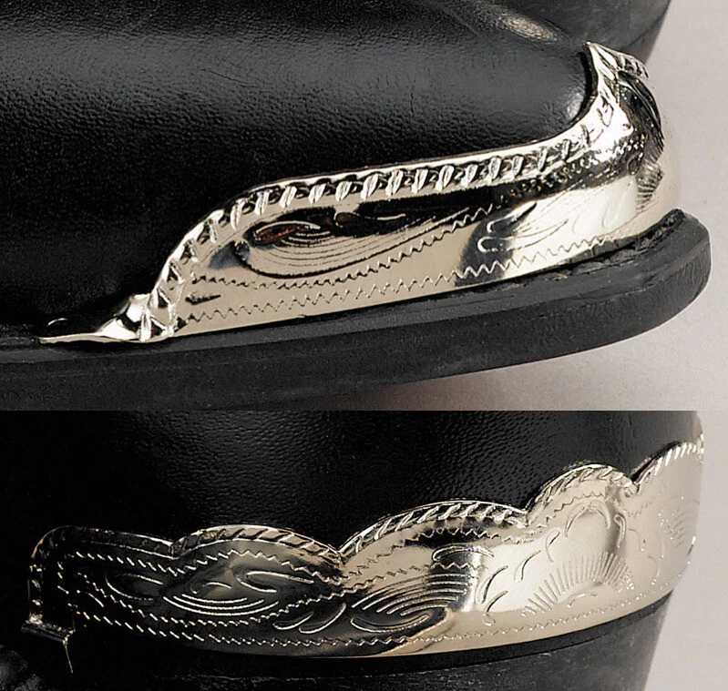 Комплект ковбойских сапог в стиле вестерн с защитой наконечника и пятки — набор кромок с серебряной веревкой - Изображение 1 из 1