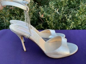 Vintage MICHAEL KORS Italy Biker Chain Gladiator High Heel Women Sz 9.5 ❤️sj12m2 - Picture 1 of 10