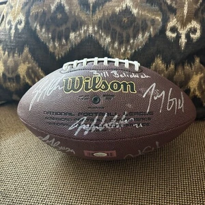 New England Patriots Team Signed Football COA Brady Belichick Gronk Edelman - Picture 1 of 20