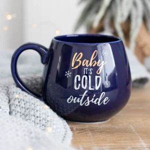 Baby Its Cold Outside Christmas Rounded Mug, Great for Hot Chocolate - Picture 1 of 4