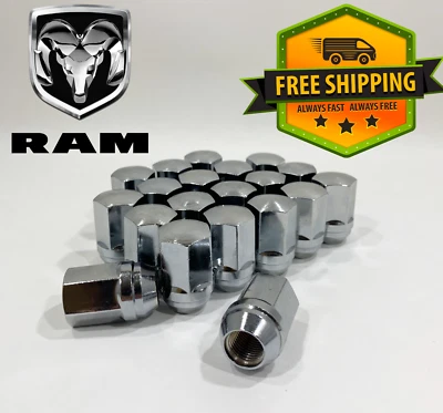 20 Pc 2002-2011 Dodge Ram 1500 Chrome OEM Factory SOLID TYPE 9/16 WHEEL LUG NUT - Image 1 of 3