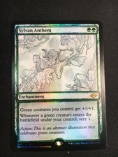 FOIL Sylvan Anthem Showcase/Sketch MTG Magic Gathering Mint/NM