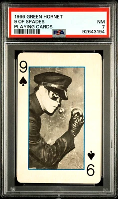 PSA 7 NEAR MINT RARE  Bruce Lee KATO 1966 Green Hornet 9 Of Spades Playing Card - Image 1 of 2