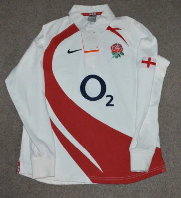 NUEVO CON ETIQUETAS Inglaterra Rugby Union Nike L/S Camiseta Selección Nacional Camiseta Juvenil Mediana 10-12 Foto 1 de 4