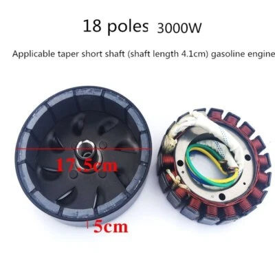 Electric Vehicle Range Extender Gasoline Generator Stator Rotor 27-Pole Coil - Image 1 of 4