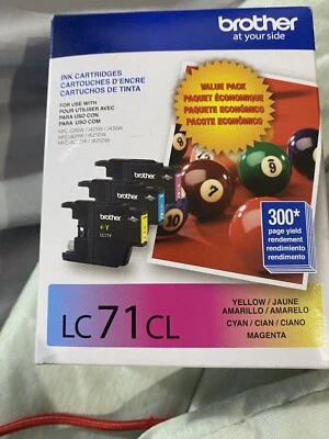 Brother LC71CL Cartridges 3-pack Cyan Magenta Yellow exp2023 - Image 1 of 2