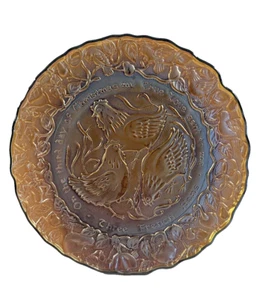 IMPERIA Carnival Glass Twelve 12 Days Christmas 3 French Hens Iridescent USA - Picture 1 of 8