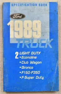 1989 FORD TRUCK LIGHT SPECIFICATION BOOK - Picture 1 of 1