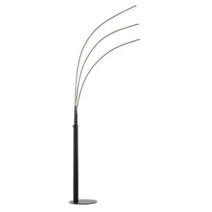 ARTIVA Floor Lamp Dimmable Dry Rated 3 Light w/ Hardware+Switch Matte Black - Picture 1 of 3