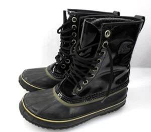 Botas impermeables SOREL Dahlia talla 10 con cordones de cuero media pantorrilla NL1559-010 - Imagen 1 de 12