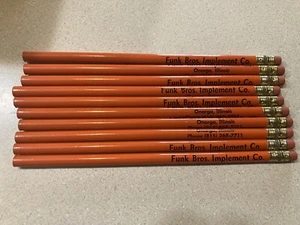 10 Vintage Funk Bros Implement Co Pencils Onarga Illinois - Picture 1 of 2