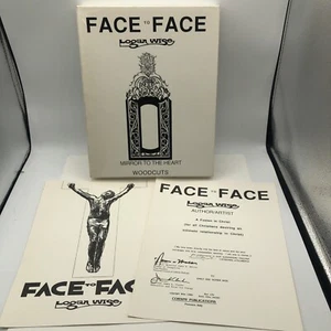 “FACE TO FACE” BY LOGAN WISE WOODCUT PRINTS 64 PAGES BOXED BOOK 1989 - FREE SHIP - Picture 1 of 12