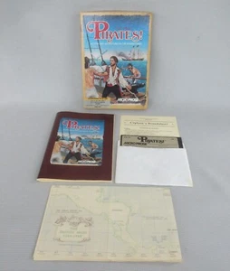 Sid Meier's PIRATES! MicroProse 1987 Commodore C64/128 Game Disk Booklet Map Box - Picture 1 of 17