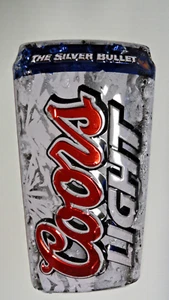 Coors Licht Dosenform Schild Metall Retro Dosen Design geprägt für 3D Effekt - Bild 1 von 5