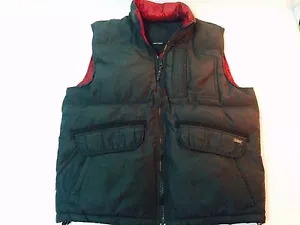 Vintage Mens Levis Vest Reversible Vest with Hood Puffer Vest Red Label Size L - Picture 1 of 1
