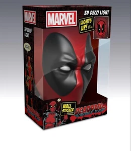 3DLightFX Marvel Deadpool Mask 3D Deco Plastic Light Cool Home Decoration Accent - Picture 1 of 4