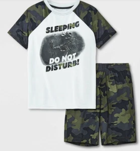 NEW Cat & Jack Boys' 2 Piece Camo Dino Pajama Set Size Large - Picture 1 of 1