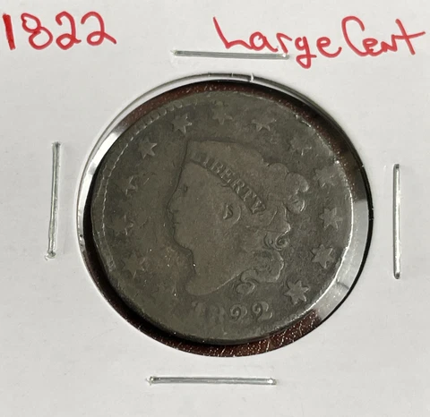 1822 Liberty Head Large Cent - Matron Head 1c Cover