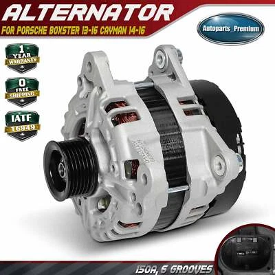 Alternator for Porsche Boxster 13-16 Cayman 14-16 H6 2.7L 150A 14V CW 6-Groove - Image 1 of 4