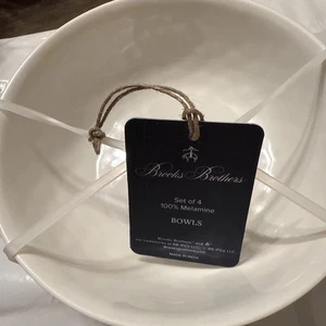 Brooks Brothers 4er Set Müsli SCHALEN 100 % MELAMIN NEU / Farbe WEISS - Bild 1 von 14