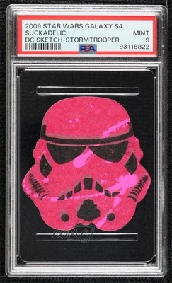2009 Star Wars Galaxy Series 4 Shaped 1/1 $uckadelic PSA 9 MINT Auto Sketch i1f - Image 1 of 3