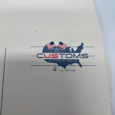 Lot of 24 US 4 Cent Postal Cards Postcards Unused 1964 Customs 175 Years Service - Image 1 of 3