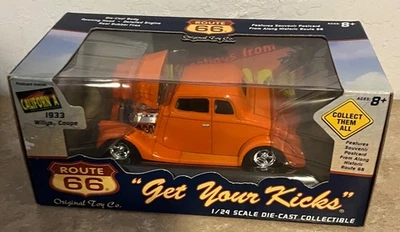 ROUTE 66 "GET YOUR KICKS" 1933 WILLYS COUPE ORANGE 1/24 Die-Cast - Image 1 of 4
