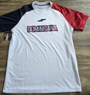  Camiseta deportiva plateada de entrenamiento de fútbol República Dominicana para hombre talla pequeña  Foto 1 de 4