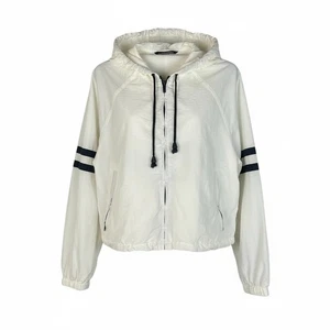 J Galt Melville Lightweight Hooded Windbreaker Jacket Athletic Stripes Size S - Picture 1 of 4