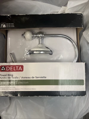 Delta 126641 Alejandría, Accesorio de baño Toalla Anillo Blanco Cromo Cerámica Foto 1 de 4