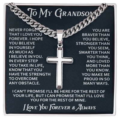 To My Son Cross Necklace Christian Gift From Dad Inspirational Faith Jewelry - Image 1 of 4