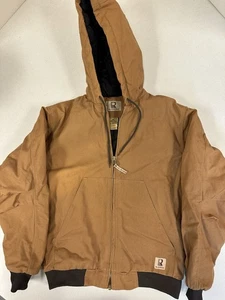 Real Work Wear hellbraun Canvas Jacke gefüttert Hoodie Mantel Herren Gr. Regular M - Bild 1 von 8