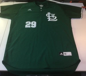 Camiseta deportiva de calentamiento de béisbol Adidas Saint Leo University emitida por el juego talla 52 verde - Imagen 1 de 14