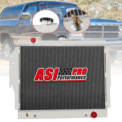 3 Rows Aluminum Radiator For Dodge Ramcharger D&W Truck 5.2/5.9L V8 1979-1993 US Foto 1 de 4