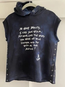 Diesel Boys Sleeveless Hoodie Blue Back Tie Dye Size 10 - Picture 1 of 7