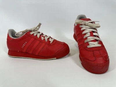 Adidas Samoa Leather Boys Size 5Y Red Athletic Casual Shoes Sneakers D74122 - Image 1 of 4