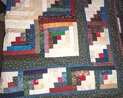 Costura acolchada de retazos ~ tradicional ~ talla king ~ 2000 Foto 1 de 3