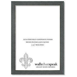 Slate Gray Picture Frame for Puzzles Posters Photos or Artwork