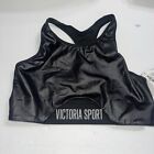 Victorias Secret Limited Edition The Player Racerback Sport Bra Shiny Black L