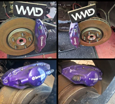 mitsubishi evo 5 6 7 8 9 pair front rear brembo calipers powder coated purple - Image 1 of 4