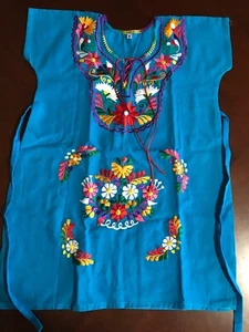 Handmade Girls Embroidered Mexican Dress Size 4 Vestidito Artesanal Talla 4 - Picture 1 of 6