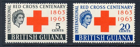 BRITISH GUIANA 1963 RED CROSS CENTENARY SG350/351  MNH Cover