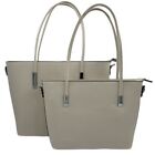 Women's bag 2pcs set shopper bag handbag shoulder bag shoulder bag beige