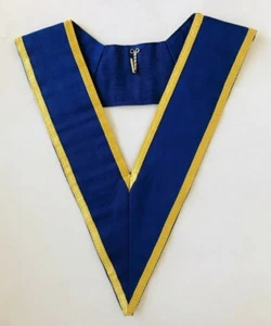 Masonic Grand Lodge Officer Undress Collar in Blue with Gold Trim - Picture 1 of 1