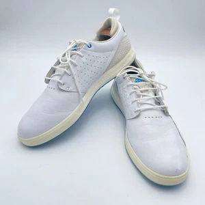 Zapatos de golf Adidas Flopshot de cuero sin clavos para hombre EE. UU. 13 blanco nube GV9668 - Imagen 1 de 15