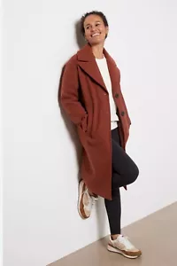 Evereve Charlize langer Mantel Wollmischung solider Rost Taschen klein gebraucht, in einwandfreiem Zustand - Bild 1 von 5